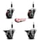 Service Caster 3'' Maroon Poly Wheel Swivel 7/8'' Expanding Stem Caster Set 2 Brakes, 4PK SCC-EX20S314-PPUB-MRN-2-PLB-2-78 - alternate 2